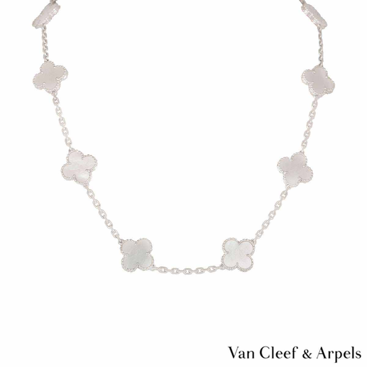 van cleef white necklace